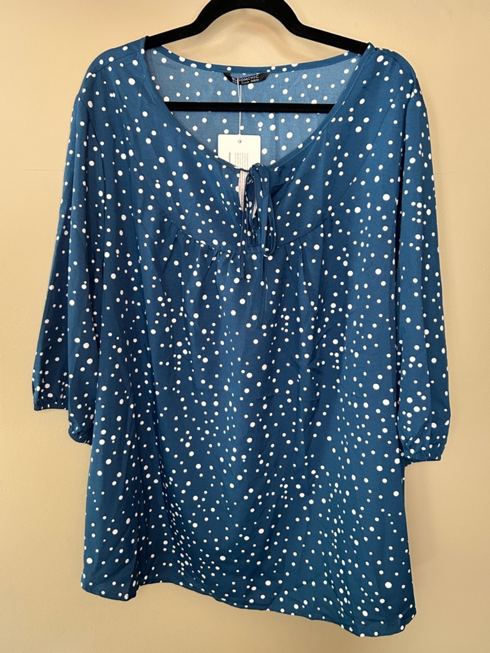 BloomChic Blue V-Neck Flutter Sleeve Blouse